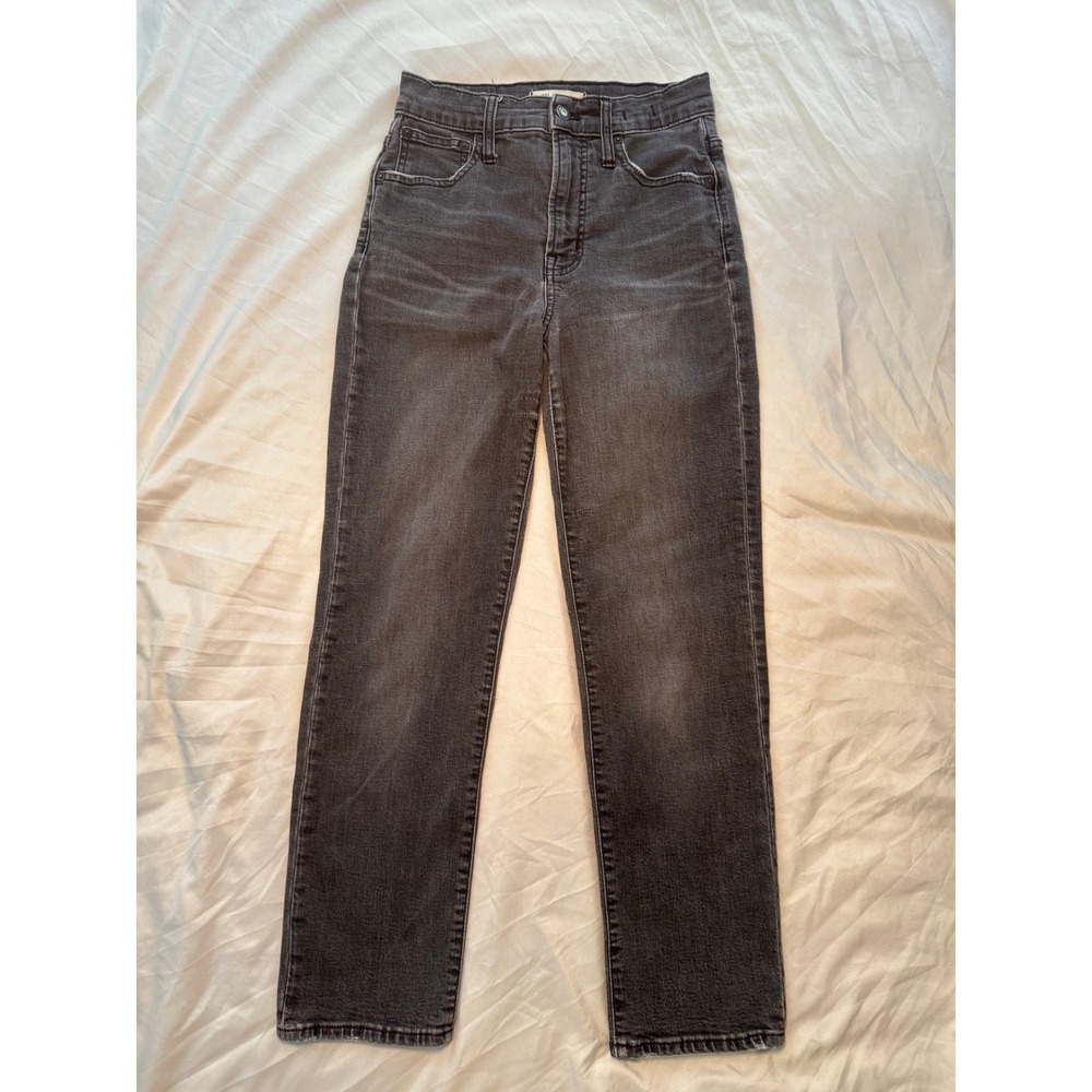 Madewell The Perfect Vintage Crop Jean Womens 24 Black‎ High Rise Straight Denim
